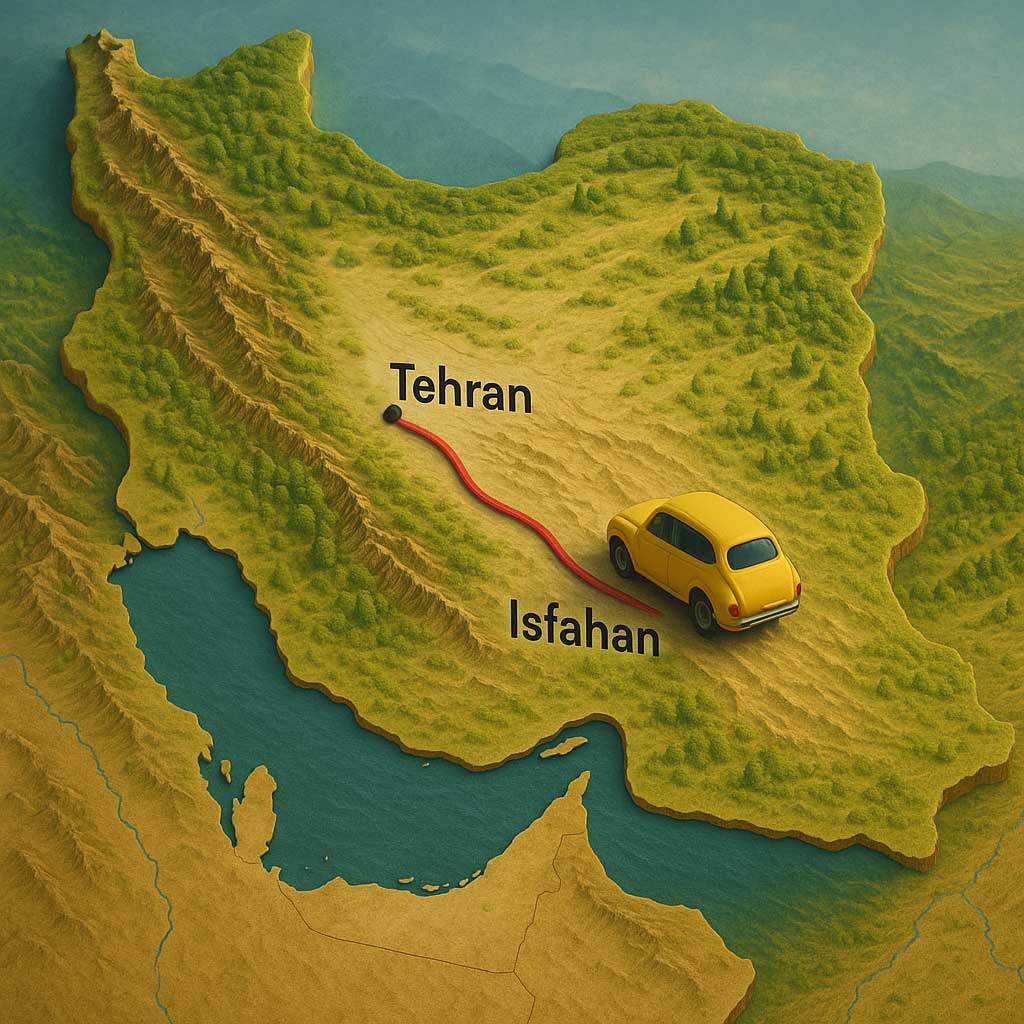 رزرو سواری دربستی تهران به اصفهان: تجربه سفری لوکس و بی‌دغدغه با پویش تاکسی